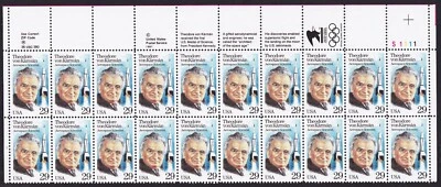 Scott #2699 Theodore von Karman (Rocket Scientist) Plate Block of 20 Stamps MNH - Image 1 of 2