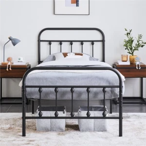 Metallbettrahmen Bettgestell aus Metall mit Lattenrost Einzelbett 90x200 Wie Neu - Bild 1 von 7