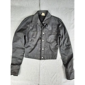 Vintage Levi's SilverTab Men Small Waxed Black Buttons Pocket Jacket Pure Cotton - Picture 1 of 10