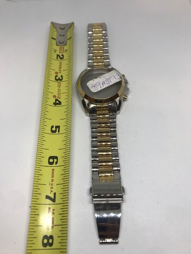Orologio Michael Kors Bracciale Maglie Custodia Cristallo Parti Usate Cinturino 22 20mm T464