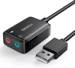 iDsonix Sound Card Adapter USB to 3.5mm Audio Stereo Aux External Converter - Bild 1 von 7