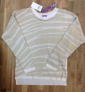 AQUA Gold/ Ivory Sweater, Size L, MSRP $66 - Picture 1 of 2