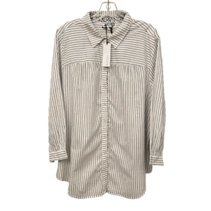 CAMISA MICHAEL STARS MUJER BLANCA NEGRA A RAYAS TALLA 2X ROBYN ABOTONADA - Imagen 1 de 15