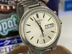 Vintage Seiko Spirit AGS 3M23 6A50 JDM Titanium Kanji Untested Project Watch - Bild 1 von 10
