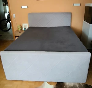 Doppelbett 160x200 grau - Bild 1 von 1