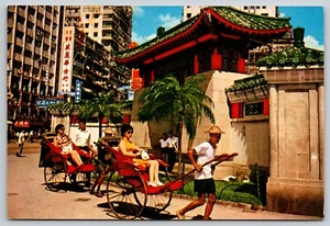 Postkarte Rikschas in Hongkong China - Bild 1 von 2