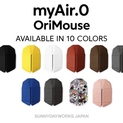 myAir.0 OriMouse Foldable Wireless Mouse Bluetooth Type-C 10 Colors Japan New - Image 1 of 4