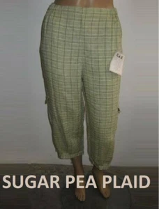 NWT SUMMER FLAX GENEROUS LINEN CROPPED POCKET PANTS 1X 2X 3X 6 prints - Picture 1 of 29