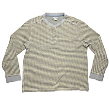 Carbon 2 Cobalt Long Sleeve Button Front Henley Shirt Men's Large