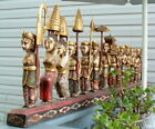 NEPAL LRG 80" ANTIQUE HAND CARVED WOOD WEDDING PROCESSION / ASIAN STATUE INDIA