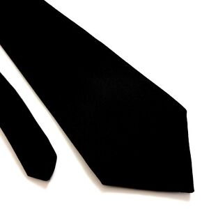 Ketch Polyester Solid Black Short Wide Tie