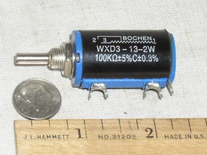 NEW 100K OHM POT PRECISION 10 TURN 10T 2W WIREWOUND WIRE WOUND POTENTIOMETER USA - Picture 1 of 7