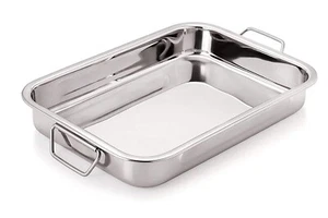High Grade Stainless Steel Lasagna Tray with Handle (41cm x 28.5cm) - Picture 1 of 4
