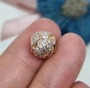 NEW Genuine Pandora Rose Gold Sparkling Love Knot Charm 💕 ALE R - Imagen 1 de 7