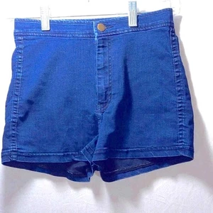 American Apparel High Waist Stretch Denim Shorts Dark Wash Blue Small - Picture 1 of 8