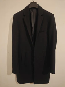 H&M Mens Wool Blend Black Coat - UK Size XS/R - Picture 1 of 4