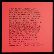 Jenny Holzer Inflammatory Essay Offset Lithograph Print 17" x 17" Truism 1979-82