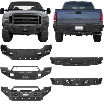 Parachoques trasero delantero todoterreno de acero de alta resistencia con luz para Ford F250 F350 2005-2007 Foto 1 de 4