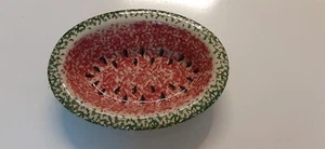 Large Gerald Henn Roseville Spongeware Watermelon Oval 12" Serving Bowl Workshop - Picture 1 of 5