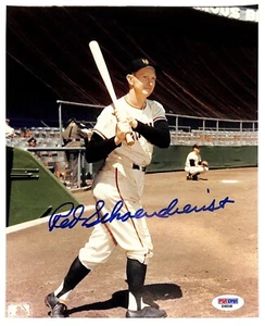 Red Schoendienst Autographed 8x10 Photo PSA/DNA New York Giants - Picture 1 of 2