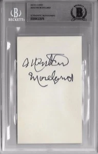 Tarjeta indexada firmada por Mantan Moreland actor negro comediante Spider Baby BECKETT ¡Rara! - Imagen 1 de 2