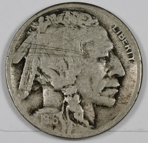 1916-s Buffalo Nickel.  Good.   185792 Cover