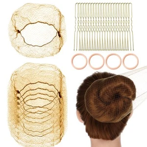 Blonde Hair Nets for Buns Ballet Bun Hair Net for Girls and Women - 40 Elasti... - Picture 1 of 7