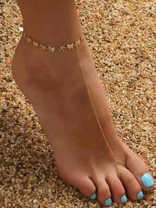 Butterfly Mittens Anklet Barefoot Sandal Beach Anklet Bracelet Foot Jewelry - Picture 1 of 2