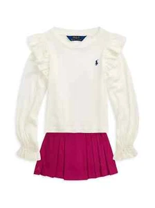 Polo Ralph Lauren Big Girls Ruffled Cotton Modal Long Sleeve Top L (12-14) - Picture 1 of 3