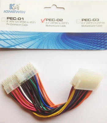 KingWin PEC-02 6.5-Inch Power Supply 24P Male to 20P Female Motherboard Cable - Image 1 of 4