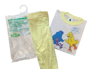 Vintage Kids' Sesame Street Big Bird Grover & Cookie Monster Pajamas 1980’s USA - Picture 1 of 10