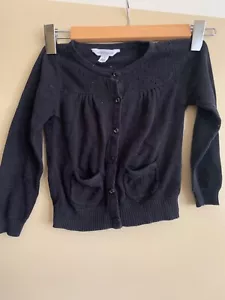 Pumpkin patch girls black cardigan needs mend size 2 to 3 - Picture 1 of 3