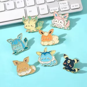 Chibi Kawaii Eevee Enamel Pin - 7 Evolution Style, Durable Design, Perfect Acces - Picture 1 of 9