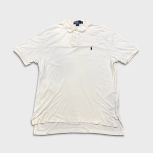 Vintage 90s Polo Ralph Lauren Shirt Men Large White Embroidered Pony Casual Tee - Bild 1 von 9