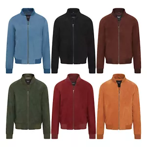 Herren Uni Wildleder Bomberjacke Freizeit 100 % weiches Leder MA-1 - Bild 1 von 55