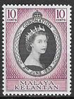 Stamps Malaysia Kelantan 1953 Qeii Coronation Mnh Sg82