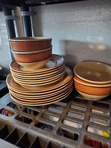 Gibson Elite Moonstruck Piece Ceramic Dinnerware Set in Brown - Picture 1 of 9