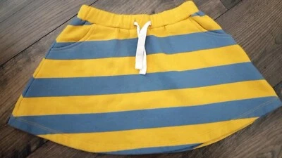 MINI BODEN Girls Gold & Blue Knit Striped Skirt Size 5-6 Excellent Condition - Image 1 of 4