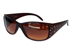 Damenbrille Braun Sonnenbrille Pornobrille mit Strass Polarisierte Brille M 12 - Imagen 1 de 3