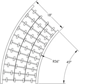 NEW! Curved Skatewheel Conveyor 18X18AX45AHR!! - Picture 1 of 2