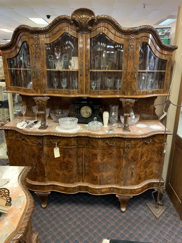 Antique Italian Marble top Hutch, Buffet Cover