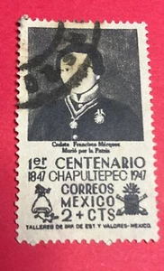 1er Centenario 1847-1947 Chapultepec Correos Mexico 2+cts Stamp - Picture 1 of 2