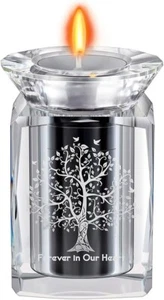 IFOLAINA Small Urn Tree of Life Mini Urn Crystal Ashes Cremation Keepsake Holder - Picture 1 of 10