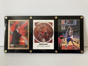 Chicago Bulls 3 Card Lot Michael Jordan,Phil Jackson,Scottie Pippin w/Protector