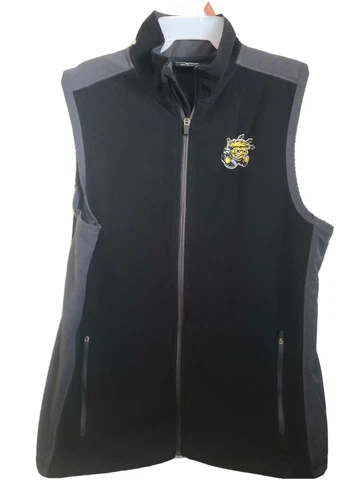 Wichita State Vest Medium Black Fleece Colosseum  Full Zip Mens Cover