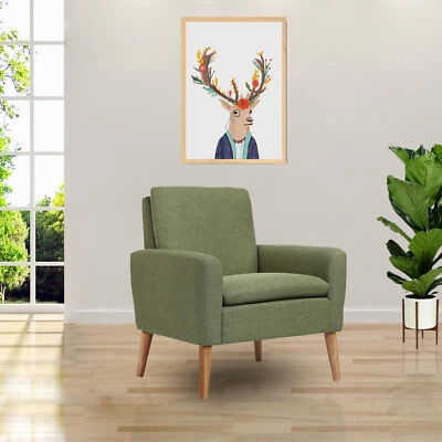 Moderna silla de tela acento sofá individual cómoda silla tapizada con brazo sala de estar Foto 1 de 4