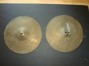 2- 14" BRASS DRUM CYMBALS-(High Hat)-Japan - Picture 1 of 11