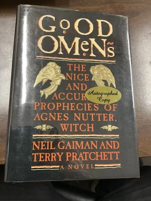 Neil Gaiman & Terry Pratchett Signed 2X GOOD OMENS 1st Edition US 1st Printing - Image 1 of 4