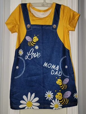 全新无标签 12-18 个月蜜蜂爱情裙 — 第 1/4 张图片