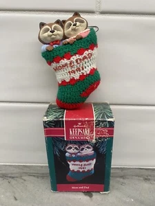Vintage Hallmark Keepsake “Mom And Dad” 1991 Christmas Ornament - Picture 1 of 1